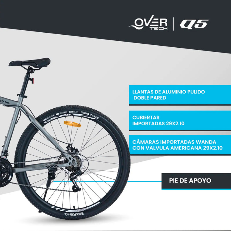 (Promoción de cumpleaños 🔥) Bicicleta de Montaña Overtech R29 Q5 21v Freno de disco Shimano 12x