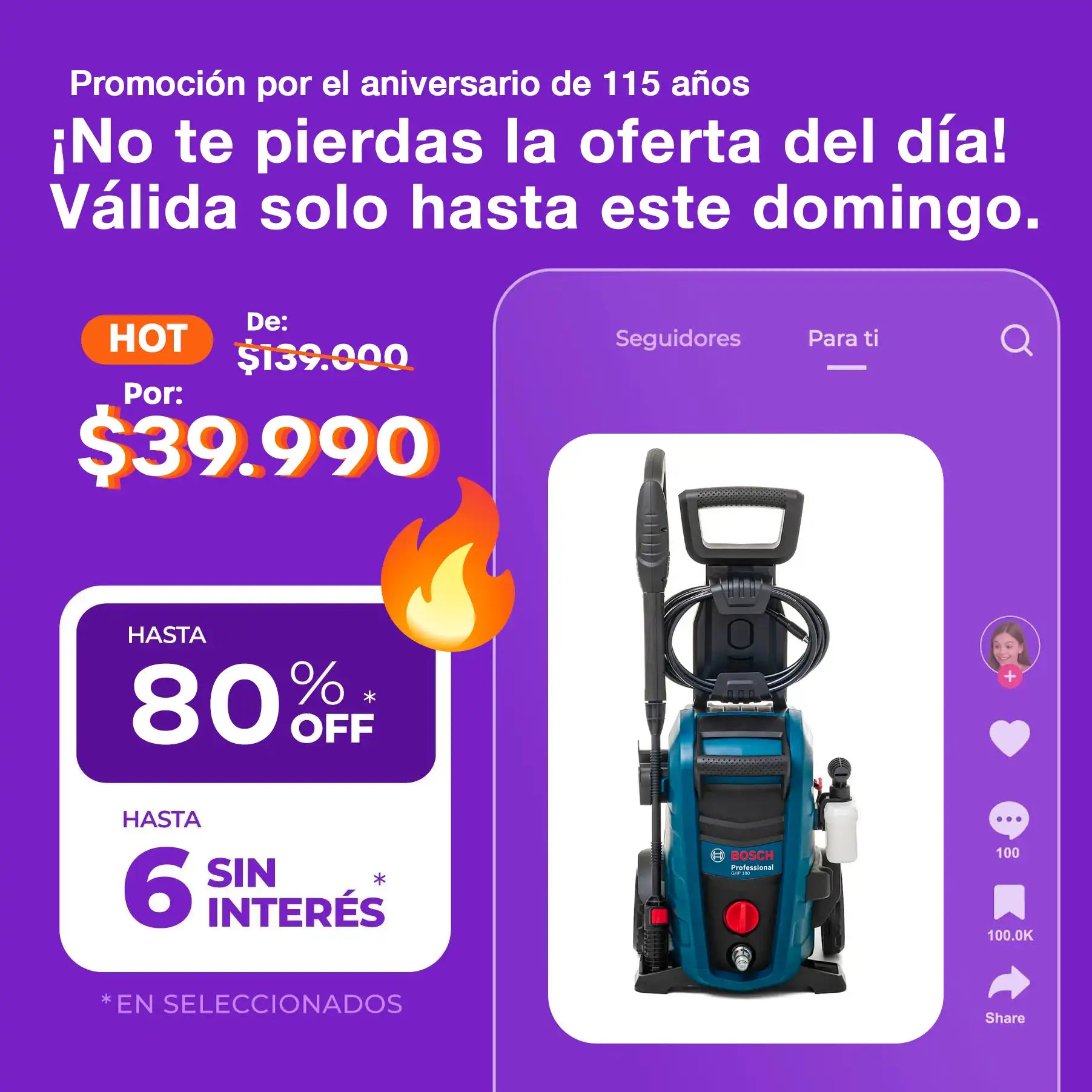 (Promo 🔥) Hidrolavadora Bosch Ghp 180 Con Manguera 5 Metros Color Azul marino Frecuencia 50 Hz