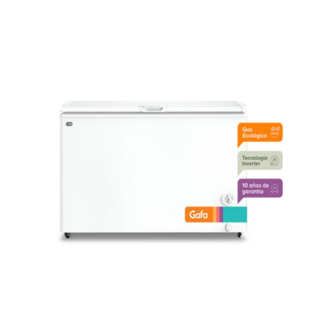 (Promoción 🔥) Freezer Horizontal Gafa Blanco Inverter 402lts FGHI400B-XL