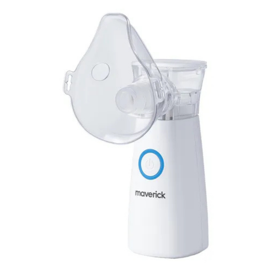 (Promoción 🔥) Nebulizador Maverick Mesh Ultrasónico Portátil Inalámbrico A Pilas y USB Liviano Compacto 2 Mascarillas Adulto/Niño