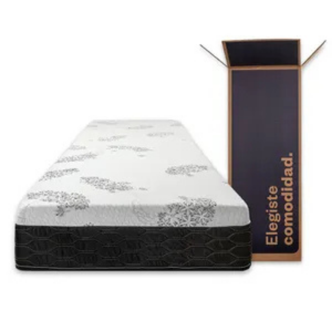 (Promoción 🔥) Colchón en Caja Sueño Dorado Box ROLO 1 Plaza 80x190 Espuma Alta Densidad