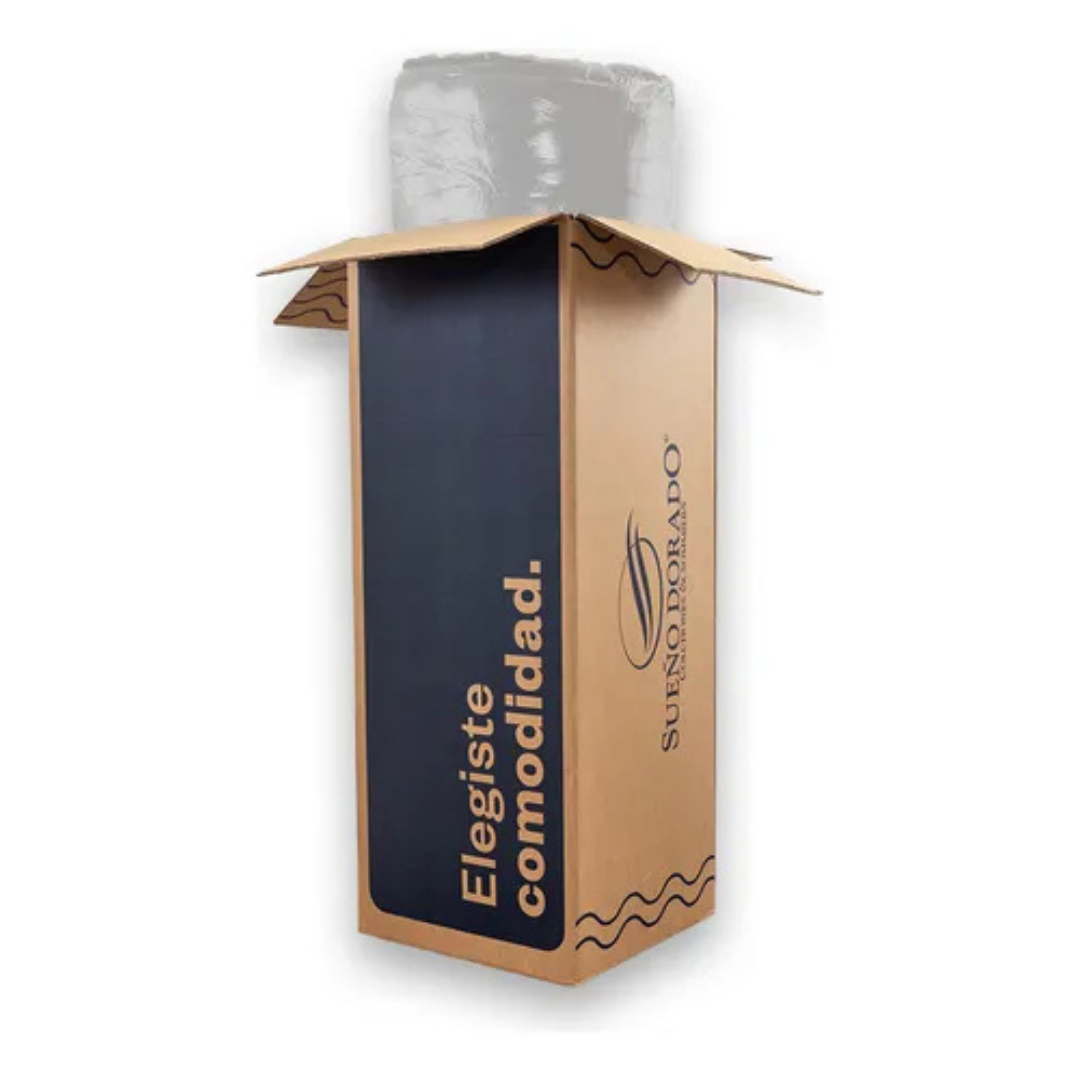 (Promoción 🔥) Colchón en Caja Sueño Dorado Box ROLO 2 Plazas 140x190 Espuma Alta Densidad