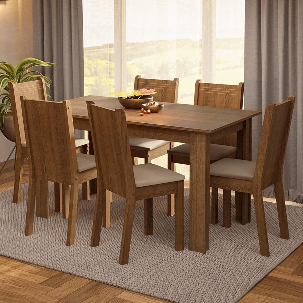 Juego De Comedor Madesa Analu Con 6 Sillas