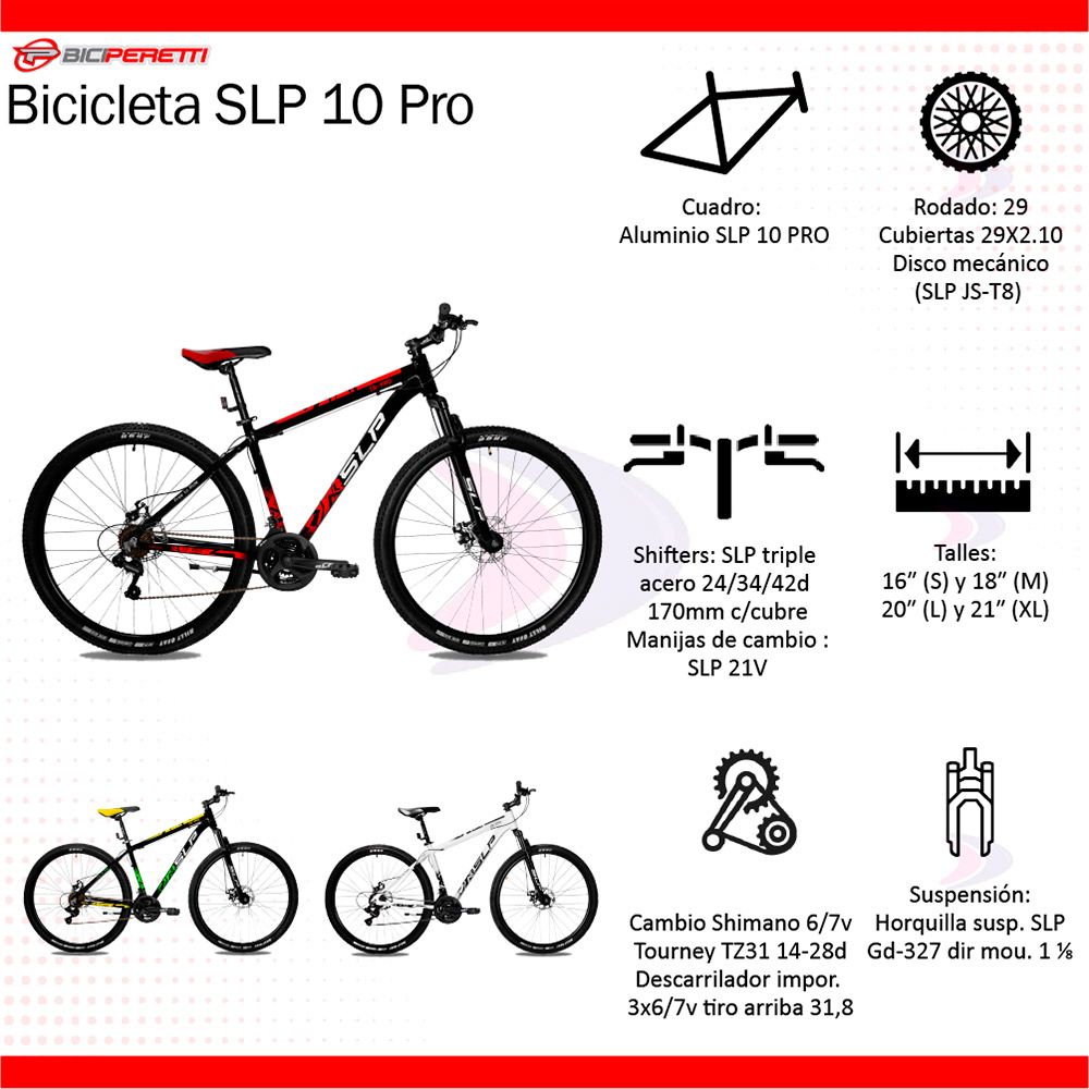 Bicicleta Mountain Bike SLP 10 Pro Rodado 29” T18 17192-BA6NG10GI10T18