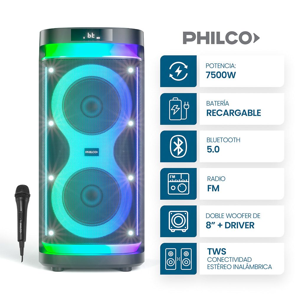 Torre de Sonido Philco TP8500 7500W