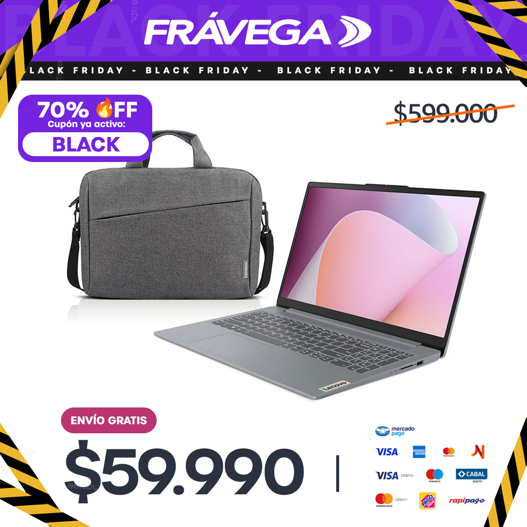 Notebook Lenovo Ideapad Slim 3 15,6” AMD Ryzen 5 8GB 512GB SSD 82XQ00LVAR