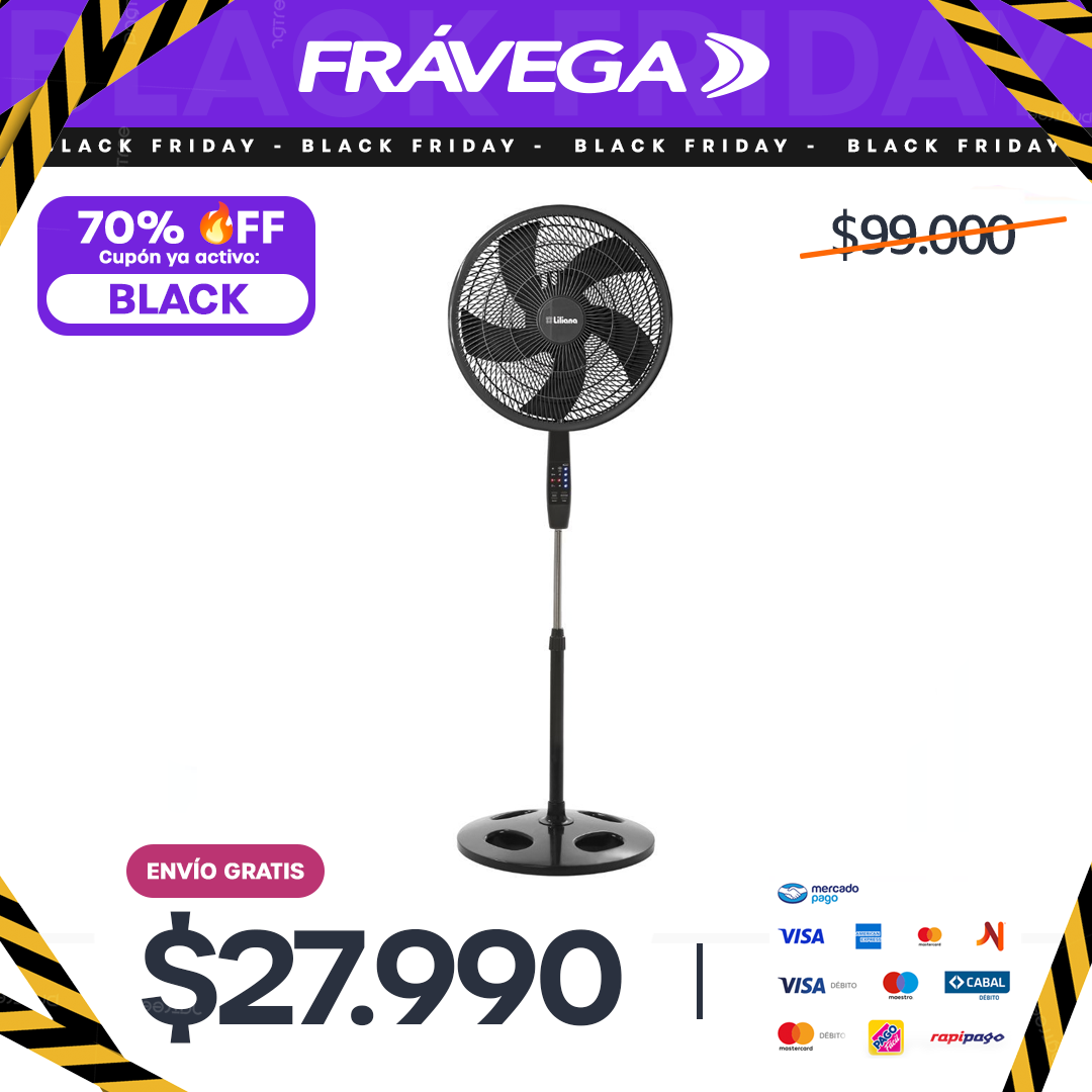 Ventilador de Pie Liliana Digital 20” VP20R