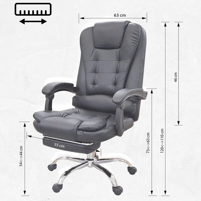 (Promoción de cumpleaños 🔥) Silla De Oficina Masajeador Presidencial Stephan - Desillas Color Negro