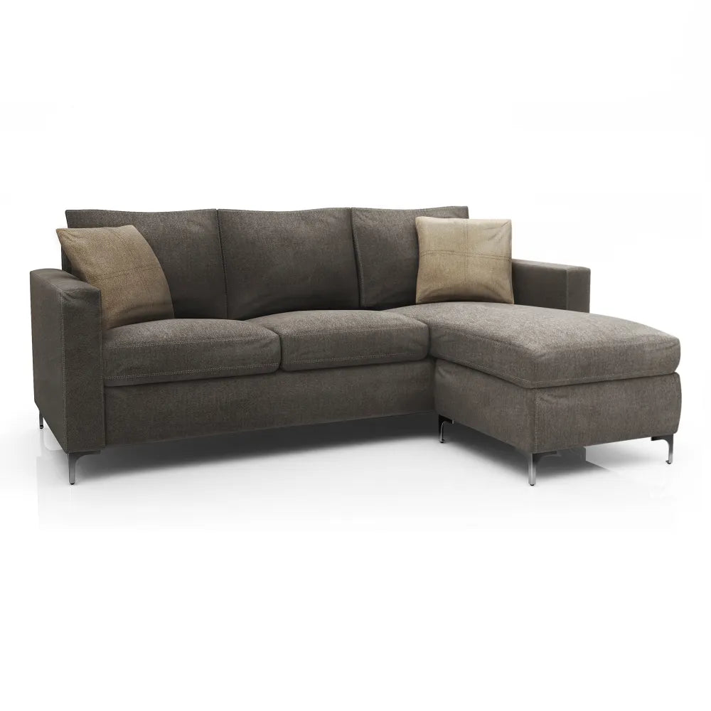 (Promoción 🔥) Sillón de 3 Cuerpos Esquinero Convertible American Wood Chenille Gris