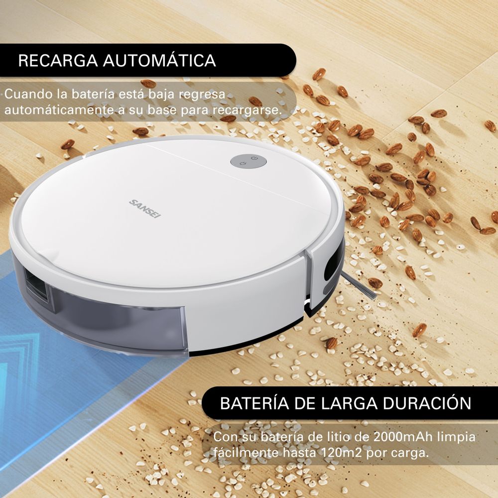 Aspiradora Trapeadora Robot Sansei Blanco RVCS23