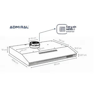 (Promoción de cumpleaños 🔥) Purificador Admiral 60cm 918A Negro