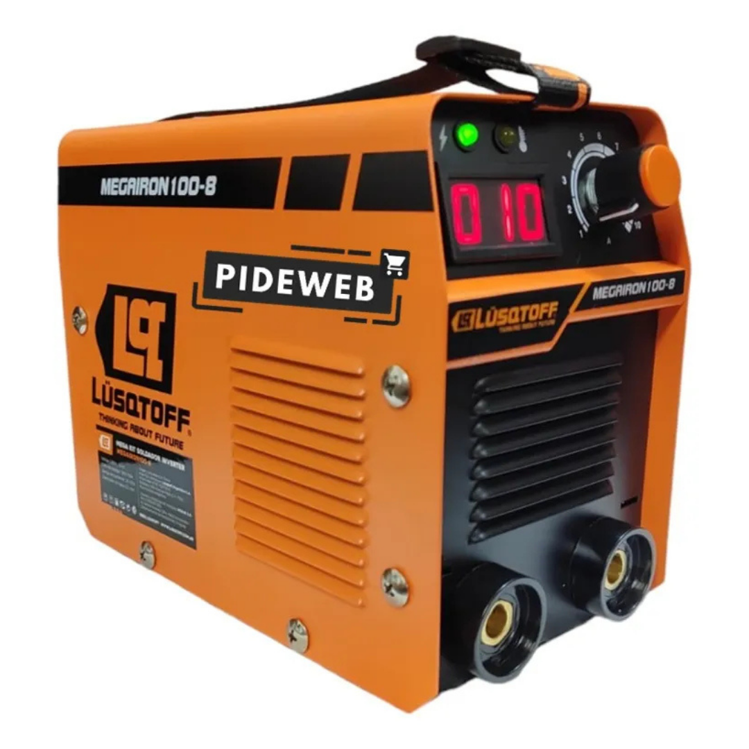 (Promoción 🔥) Soldadora Inverter Lusqtoff Iron 100 + Mascara + Electrodos + 2 Escuadras Magnética Maquina Soldar Fotosensible Careta