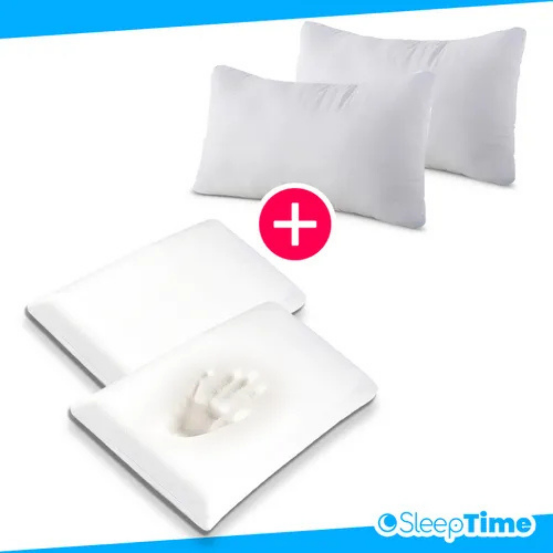 (Promoción 🔥) Pack X4 Almohadas (2 Inteligentes + 2 De Vellon) Sleeptime