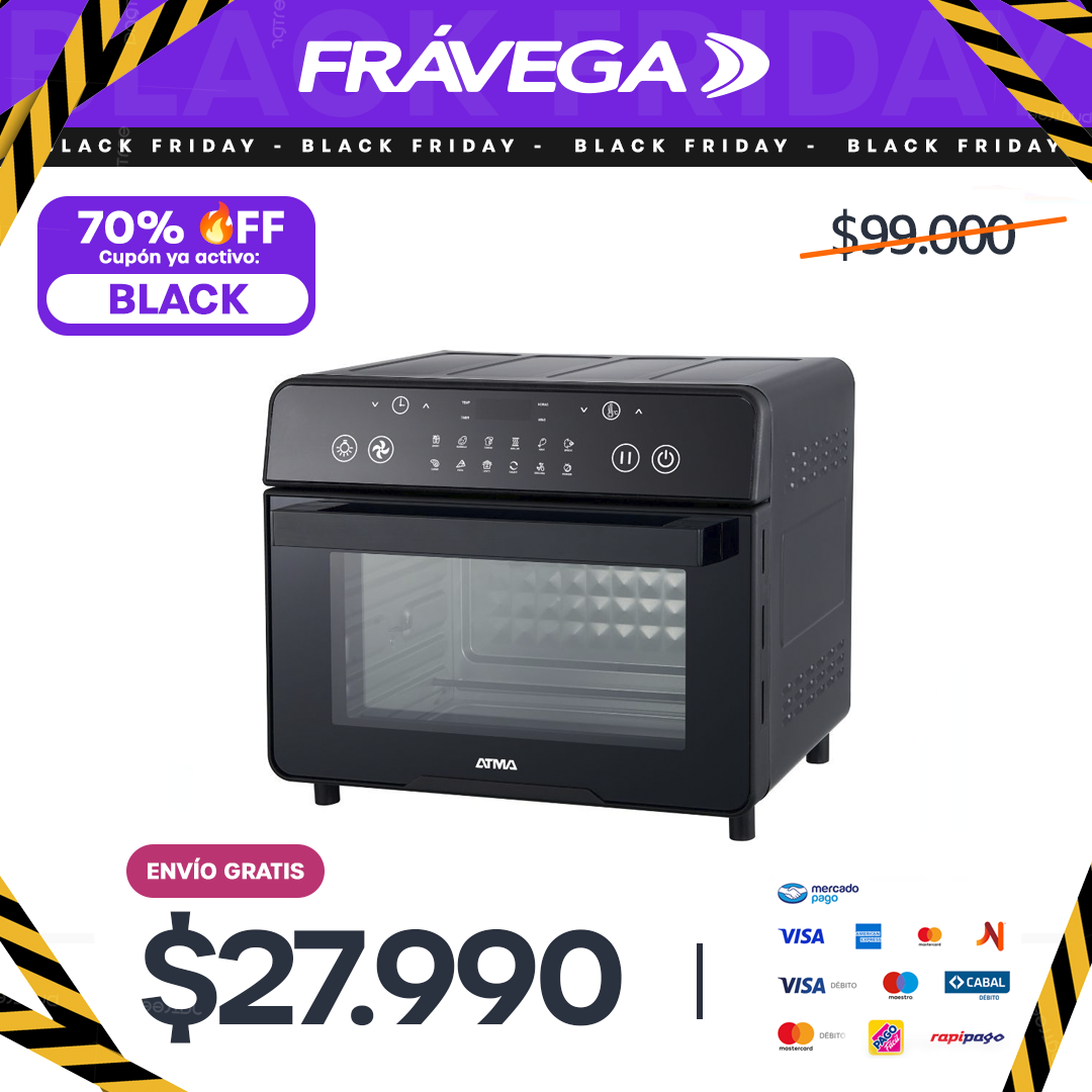 Horno Grill y Freidora de Aire ATMA HGFAB1725PI
