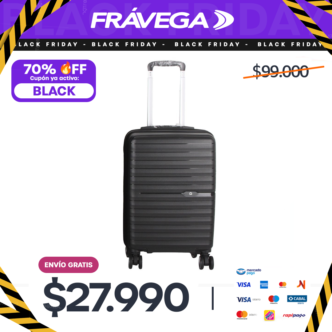 Valija de Viaje Frávega Home PP13 20 Pulgadas Negra